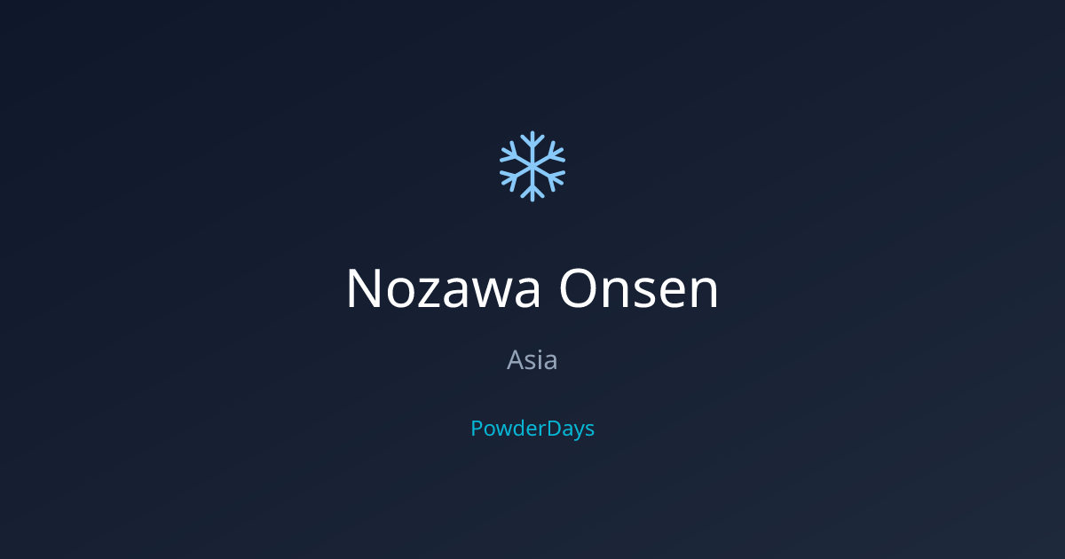 Nozawa Onsen Snowfall Stats & Powder Days