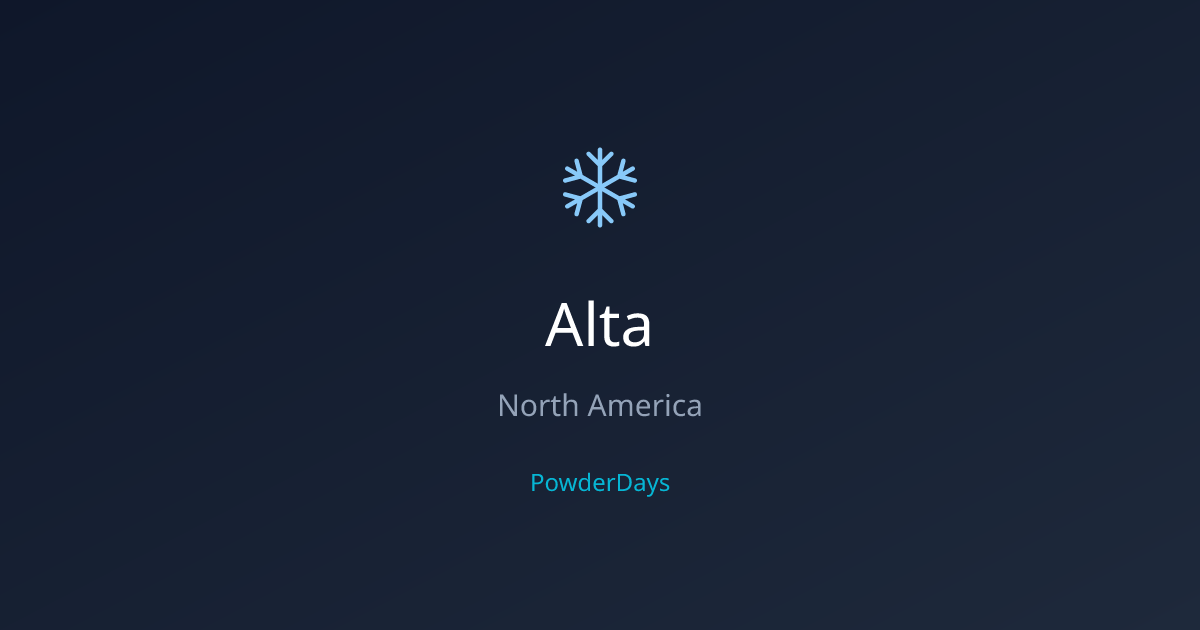 Alta Snowfall Stats & Powder Days